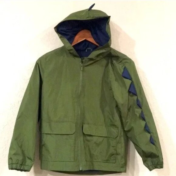 Boy’s Carter’s Green Dinosaur Rain Jacket Slicker Lightweight SZ 10 WATERPROOF - Picture 3 of 13